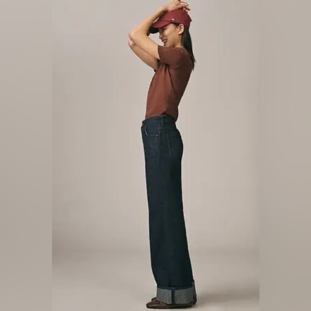 Pilcro Anthro High-Rise Wide-Leg Cuff Jeans (29) - Picture 3 of 7